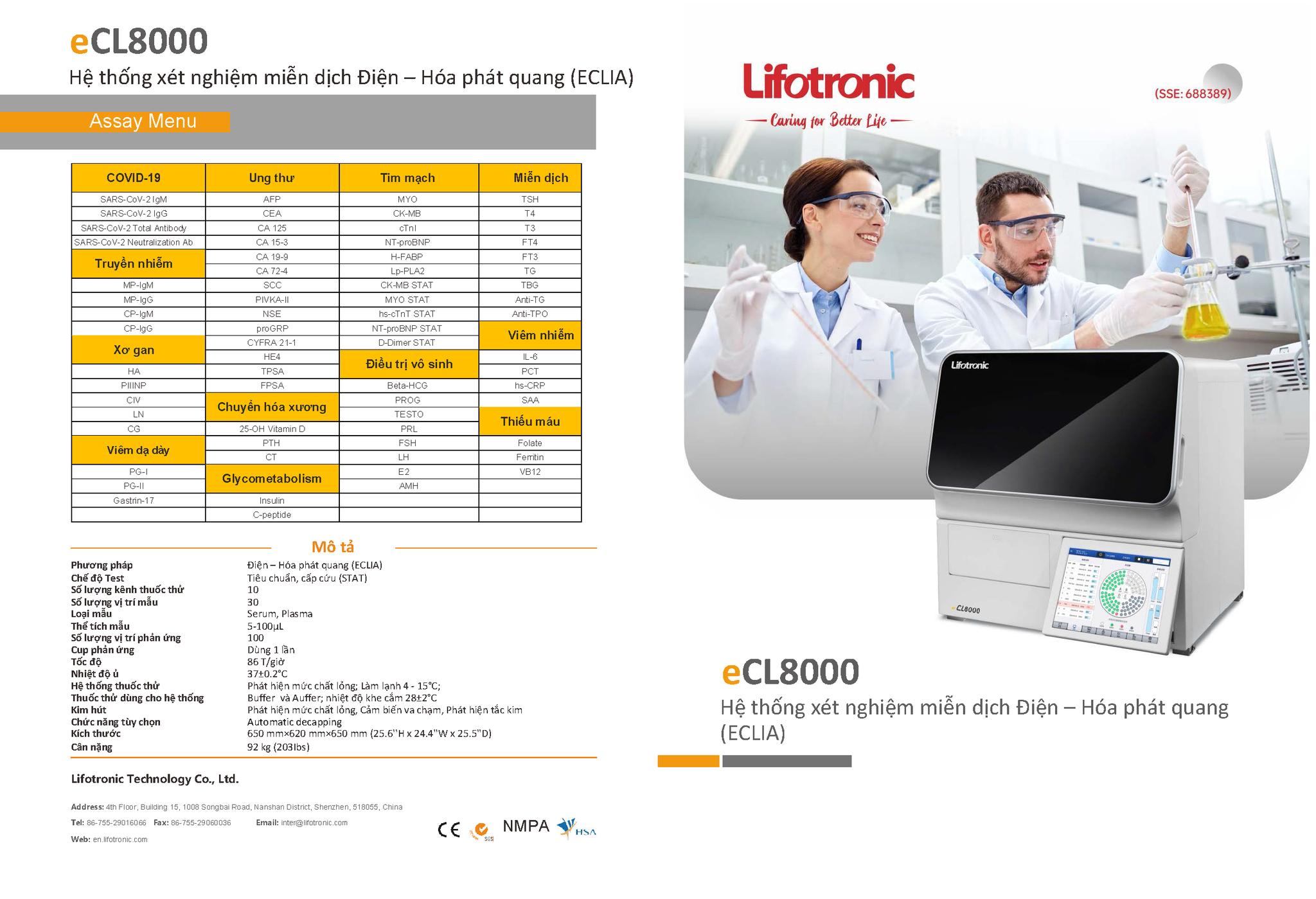 Địa chỉ mua máy xét nghiệm miễn dịch ECL 8000 tại Nghệ An