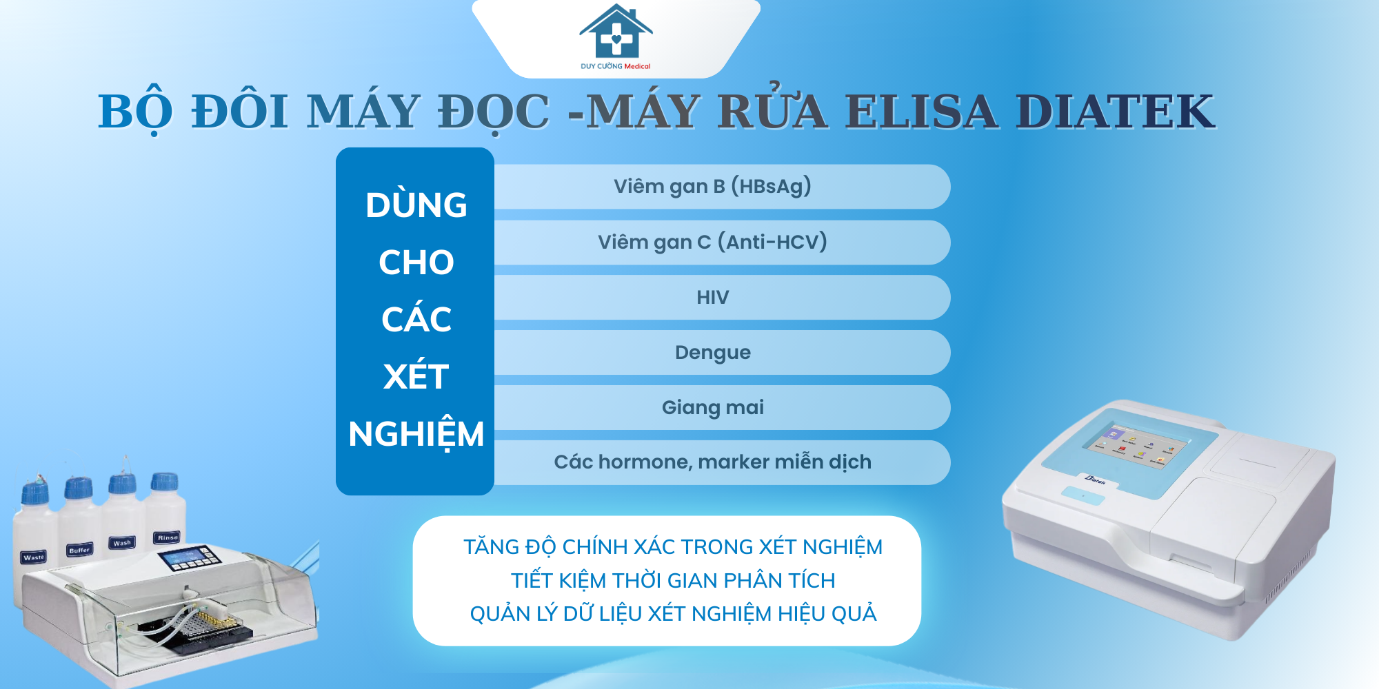 Giới Thiệu Bộ Đôi Máy Đọc – Máy Rửa ELISA DIATEK Do Duy Cường Nhập Khẩu Và Phân Phối Trực Tiếp