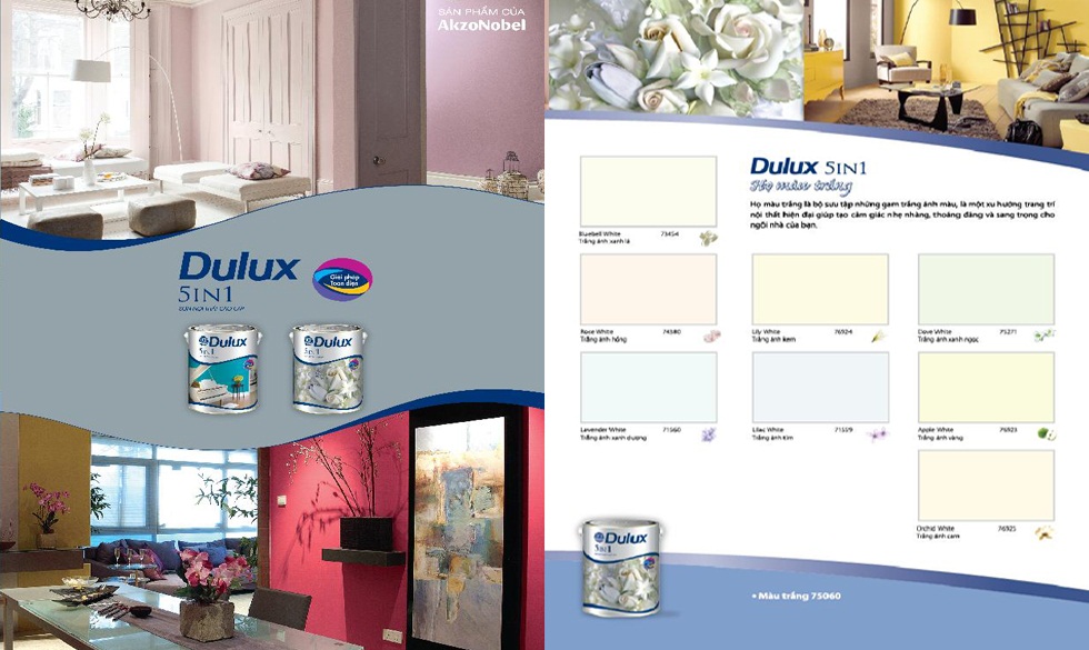 Nam Tín Sơn Dulux trong nhà cao cấp với đa dạng màu sắc bền màu