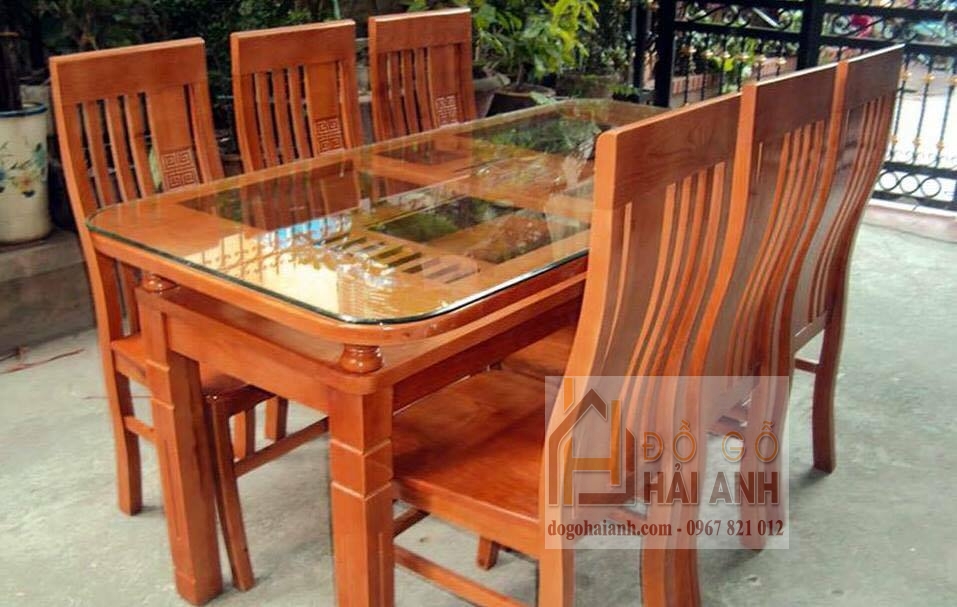 Bàn ăn gỗ sồi 6 ghế Hà Nội