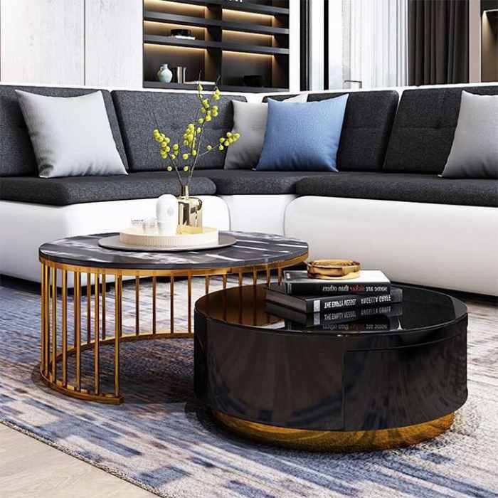 Mẫu bàn sofa khung kim loại sang trọng
