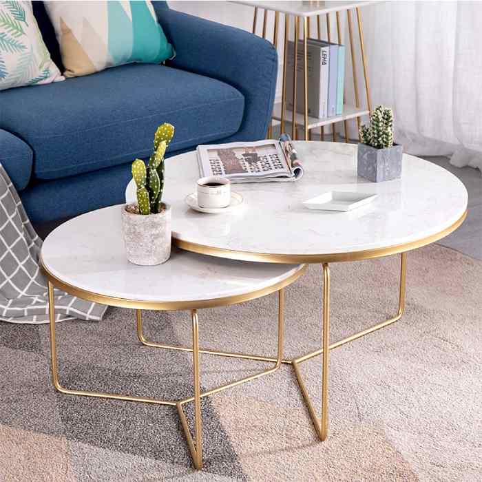 Bàn sofa đôi mặt đá đẹp, nhiều công năng