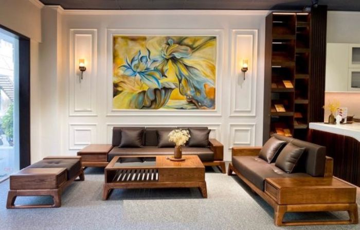 Mẫu ghế sofa đẹp hiện đại bọc da nhập khẩu