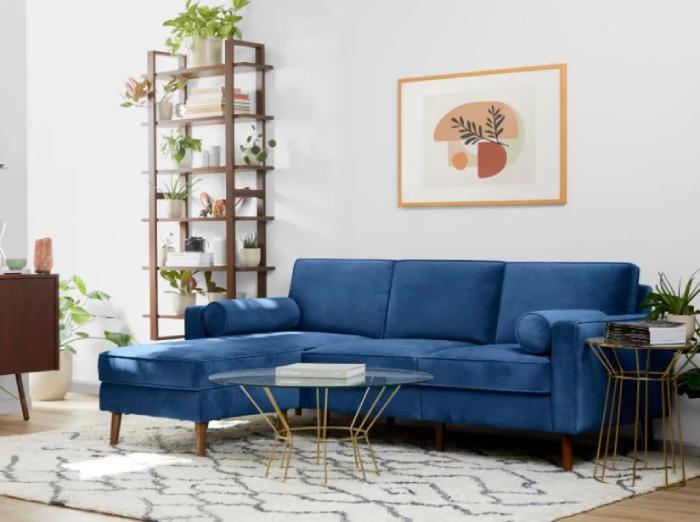 Mẫu ghế sofa bọc nhung phù hợp với không gian phòng khách