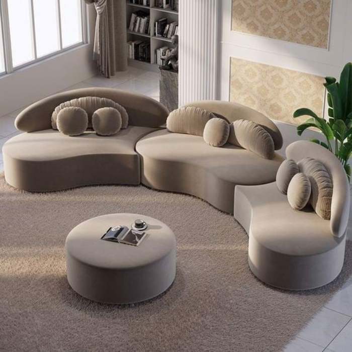 Mẫu sofa vải xám phong cách Bắc Âu thiết kế độc đáo