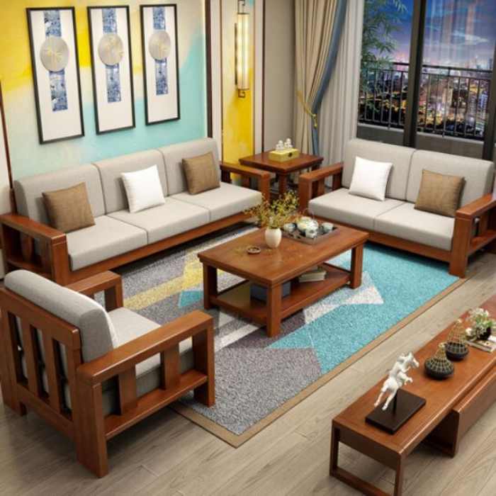 Bộ bàn ghế sofa gỗ chất lượng tại cửa hàng Decoviet