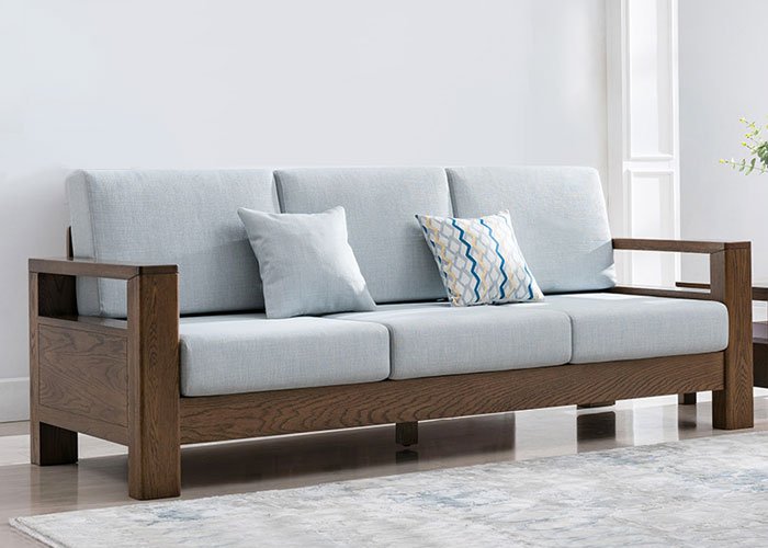 Mẫu ghế sofa gỗ đơn dài thiết kế sang trọng