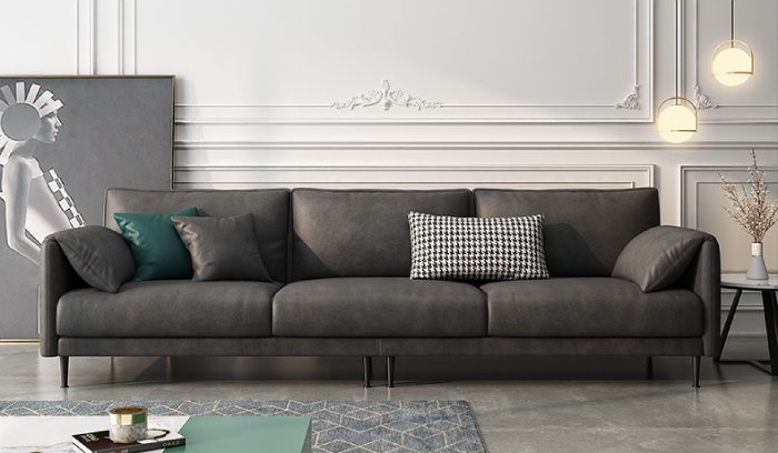 Sofa vải nỉ nhập khẩu với tone màu đen thanh lịch