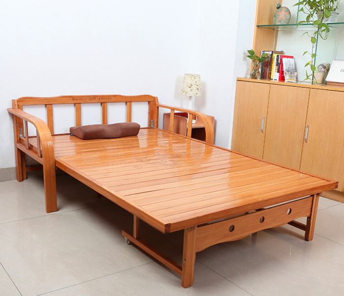 Sofa gỗ đa năng có thể kéo ra tạo thành giường ngủ
