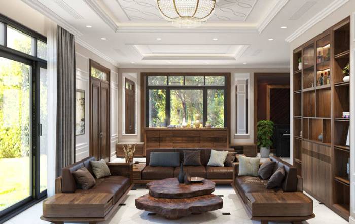 Sofa góc thiết kế kiểu chữ U phù hợp cho phòng khách rộng