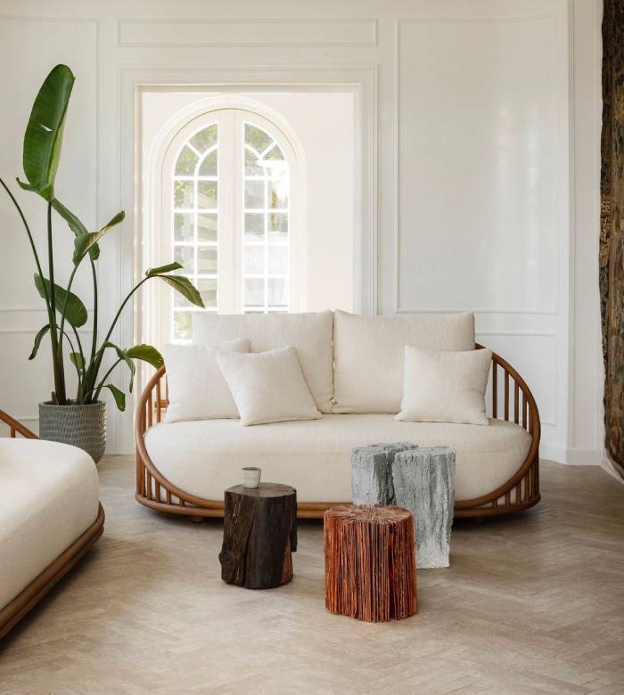 Mẫu sofa nan gỗ 2 chỗ ngồi