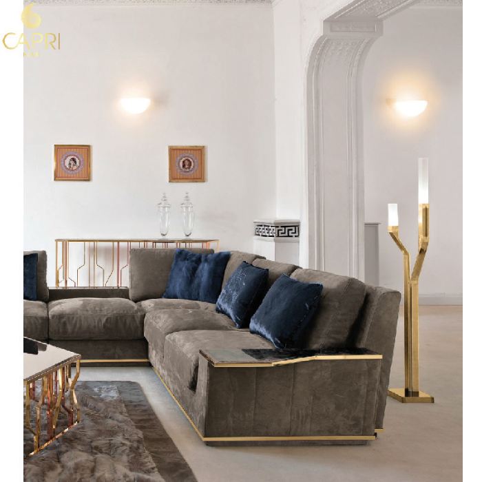 Sofa nỉ Longhi màu nâu mang hơi thở của Ý