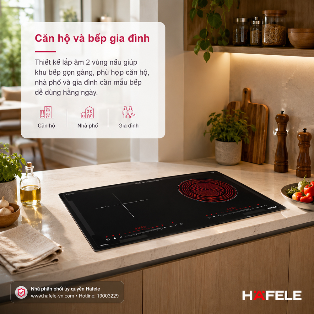 Bếp điện từ Hafele HC-H7321B trong căn hộ hiện đại