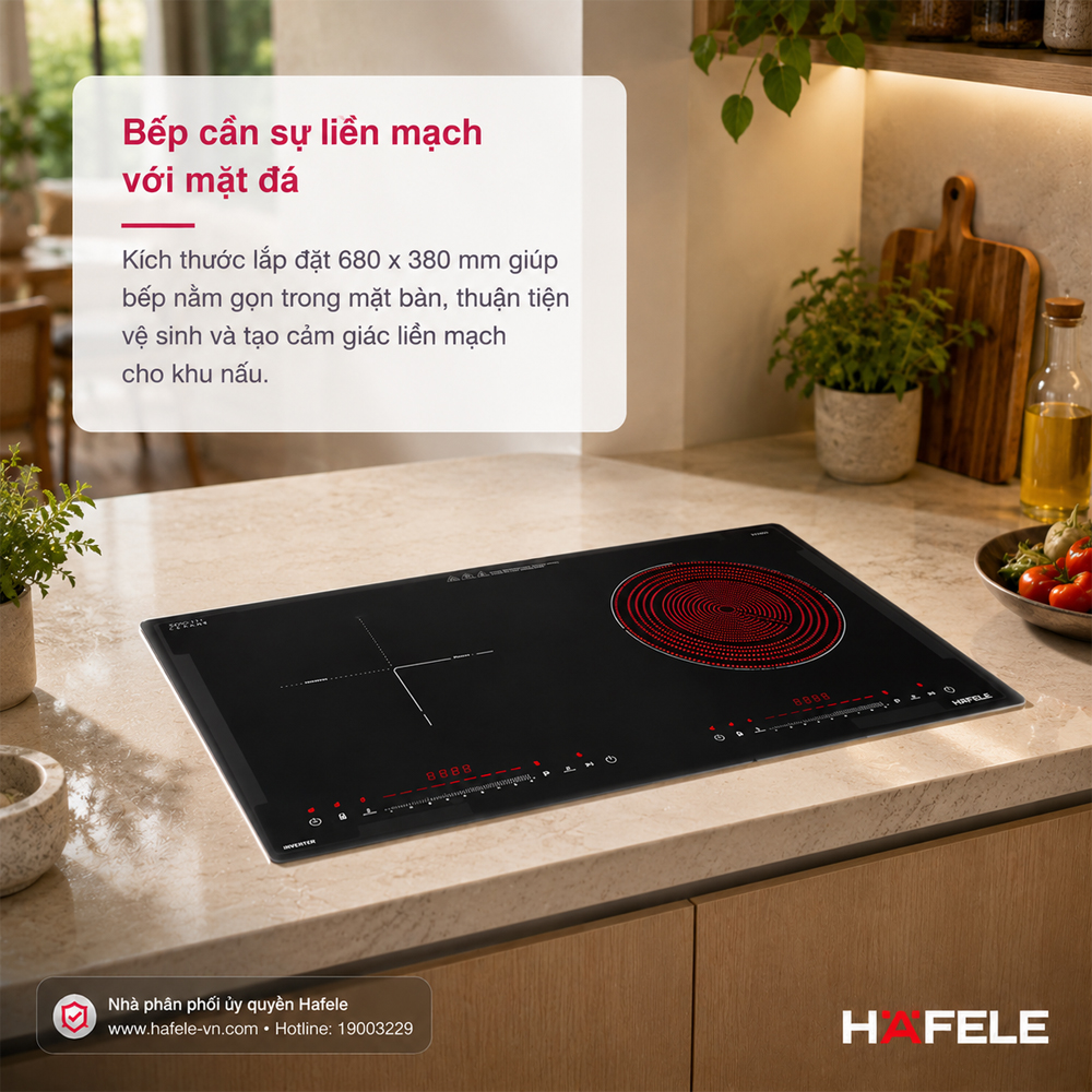 Bếp điện từ Hafele HC-H7321B lắp âm trên mặt đá