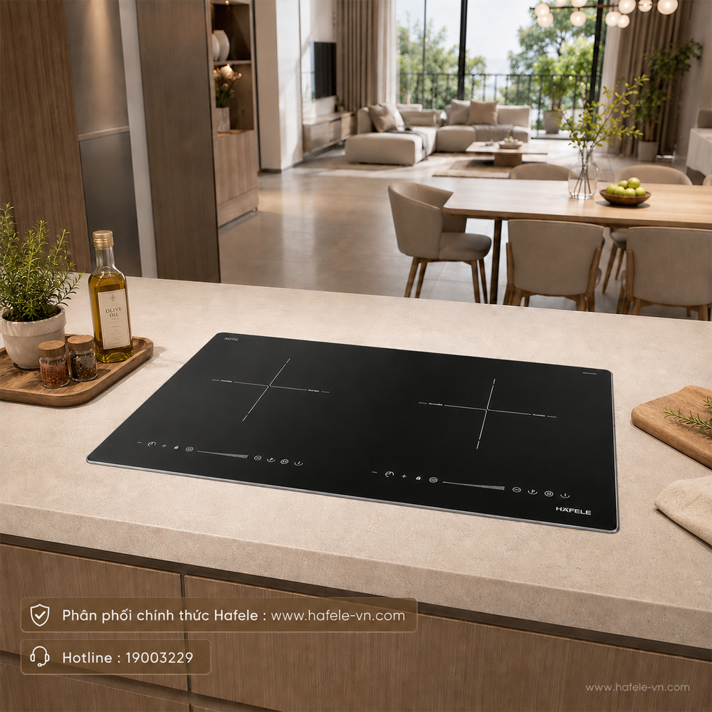 Bếp từ Hafele HC-I3732A trong không gian bếp mở