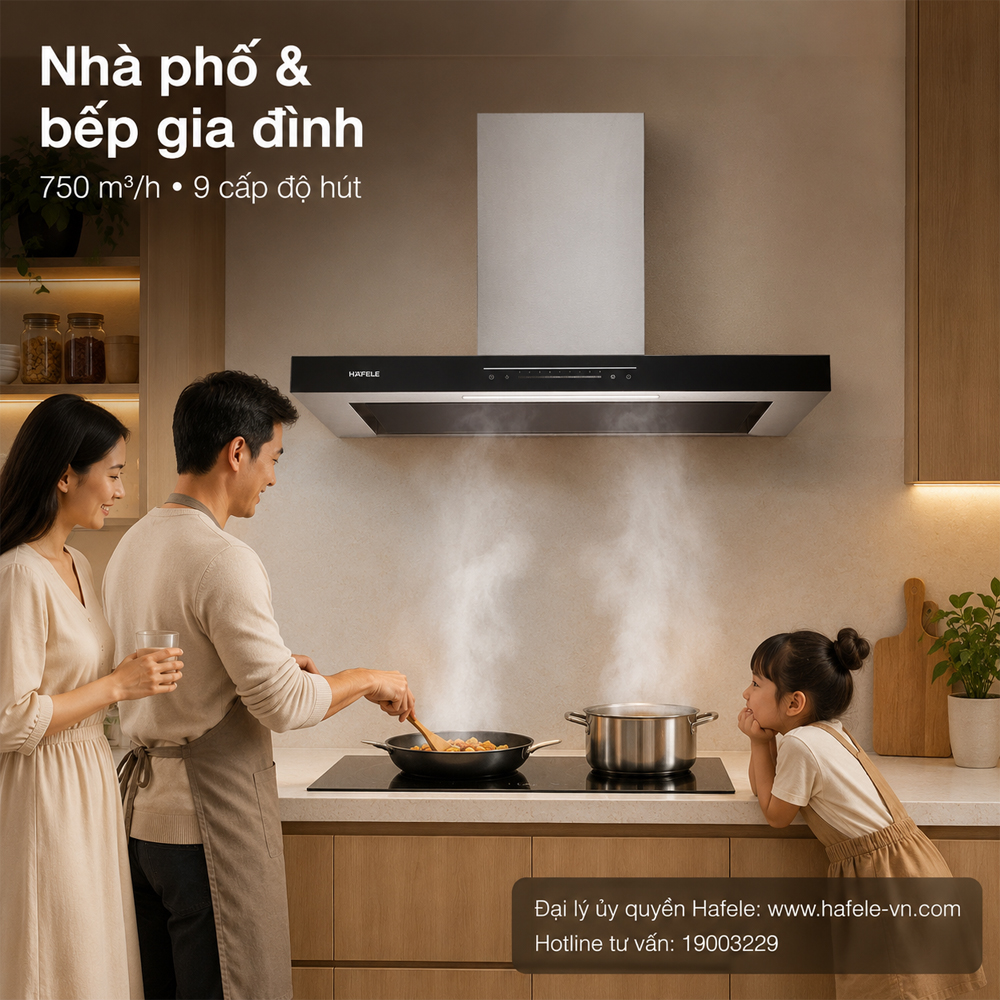 Máy hút mùi Hafele HC-W705B cho nhà phố và bếp gia đình