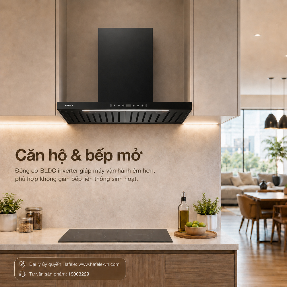 Máy hút mùi Hafele HC-H706WB cho căn hộ và bếp mở