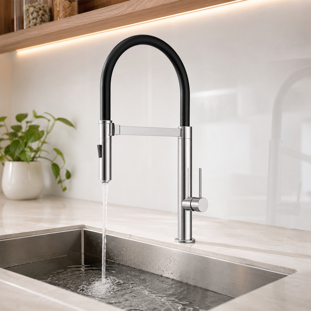 Vòi bếp Häfele HT24-SH1F527 trong căn bếp gia đình hiện đại