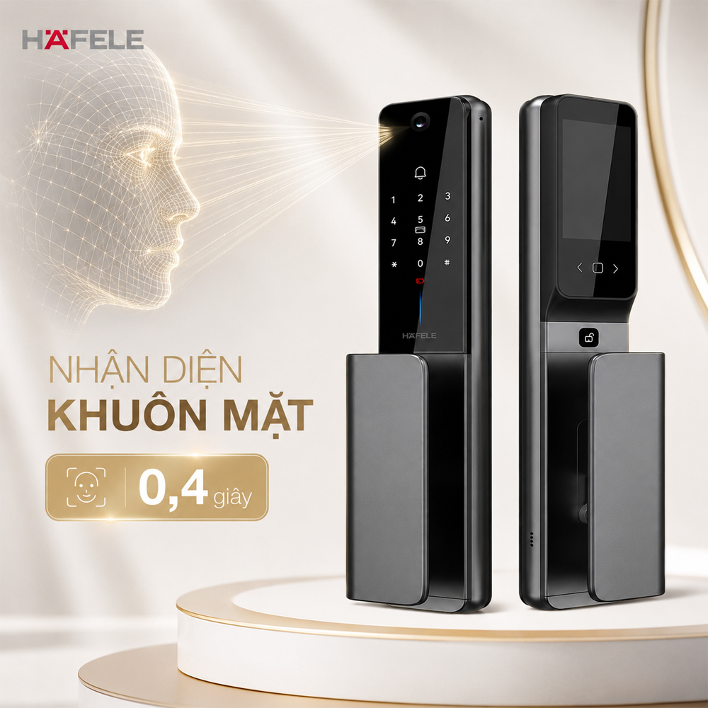 Nhận diện khuôn mặt nhanh trên khóa Häfele Horizon PP2501W 499.21.224