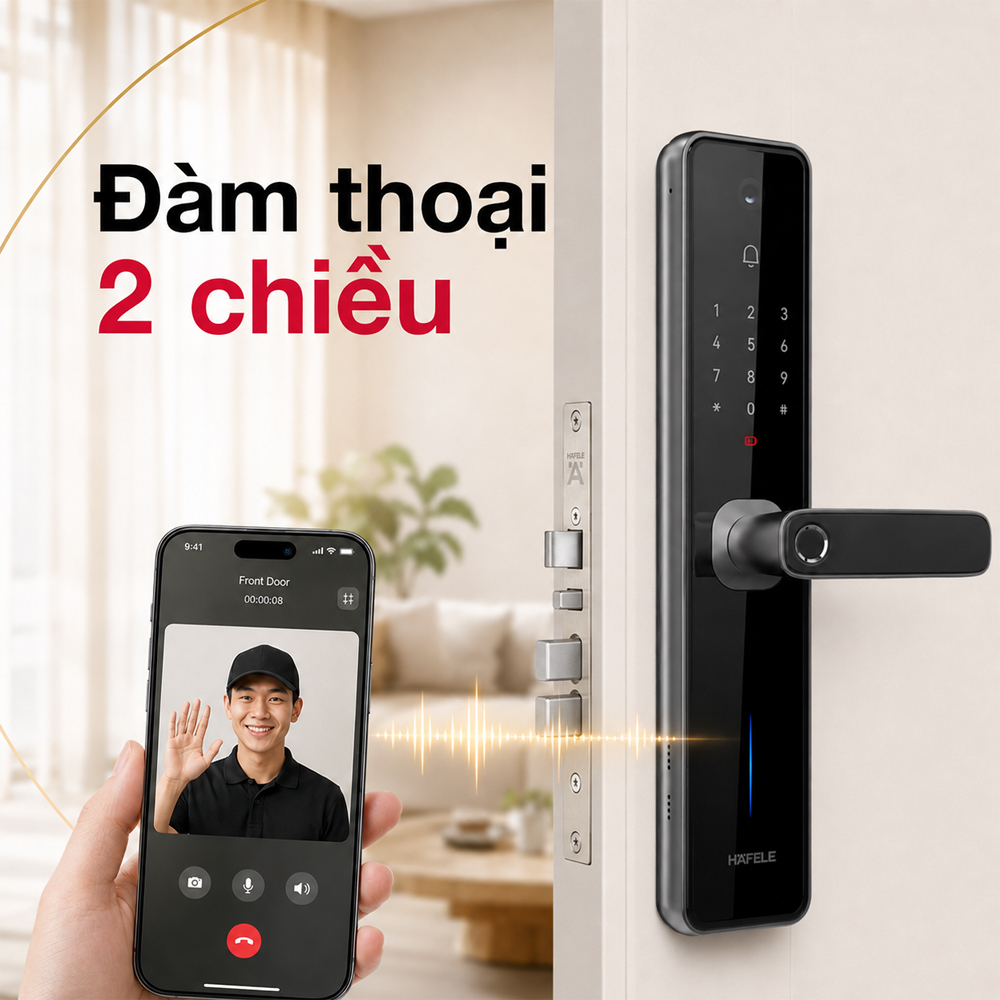 Đàm thoại video hai chiều qua ứng dụng trên khóa Häfele Zenith ML2501W