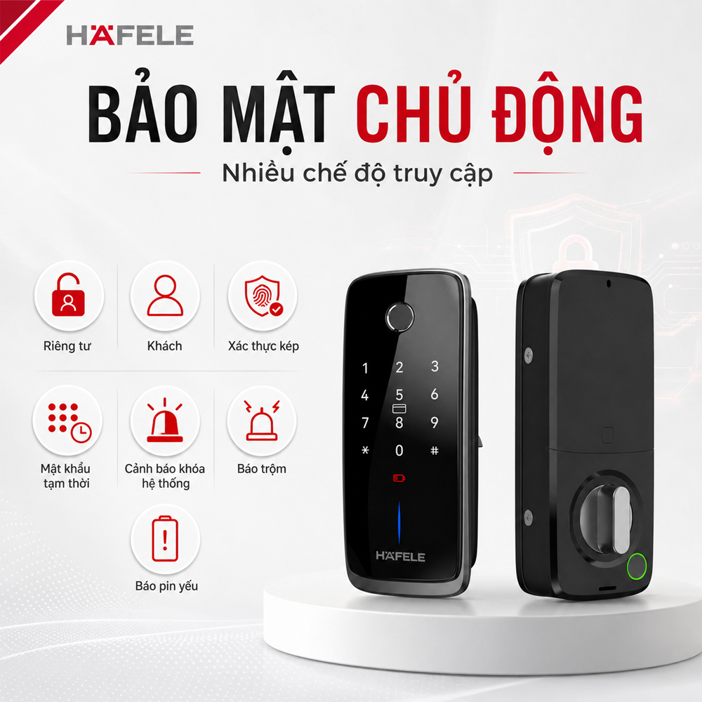 Chế độ riêng tư khách xác thực kép và cảnh báo trên Häfele Nova MR2501B