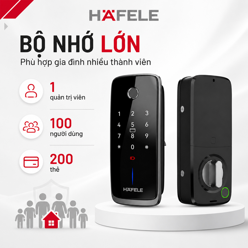 Khả năng lưu trữ người dùng trên khóa Häfele Nova MR2501B