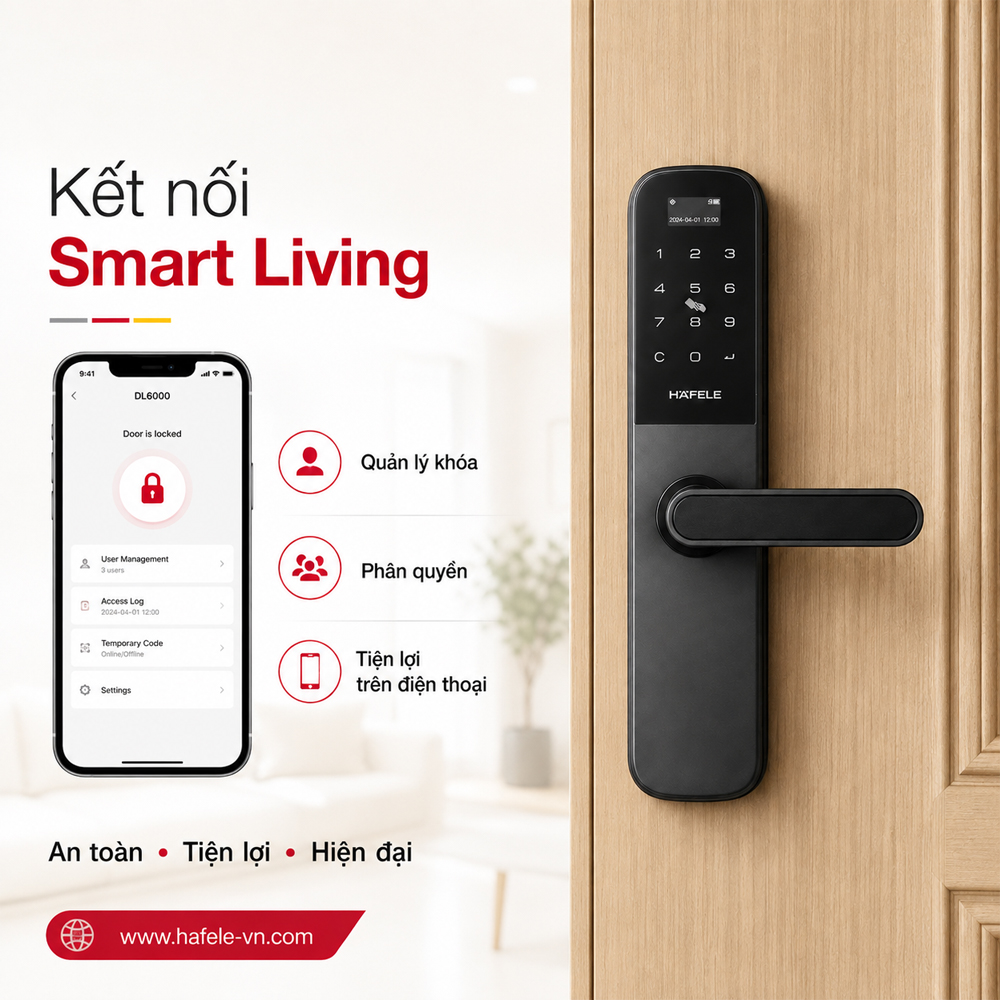 Ứng dụng Häfele Smart Living quản lý khóa điện tử DL6000
