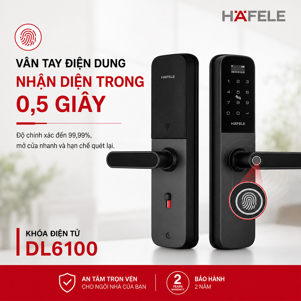 Cảm biến vân tay điện dung của khóa điện tử Häfele DL6100