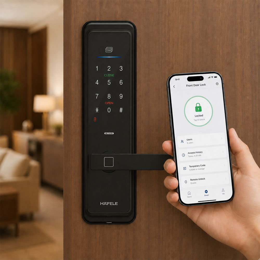 Ứng dụng Häfele Smart Living quản lý khóa điện tử ML2502B