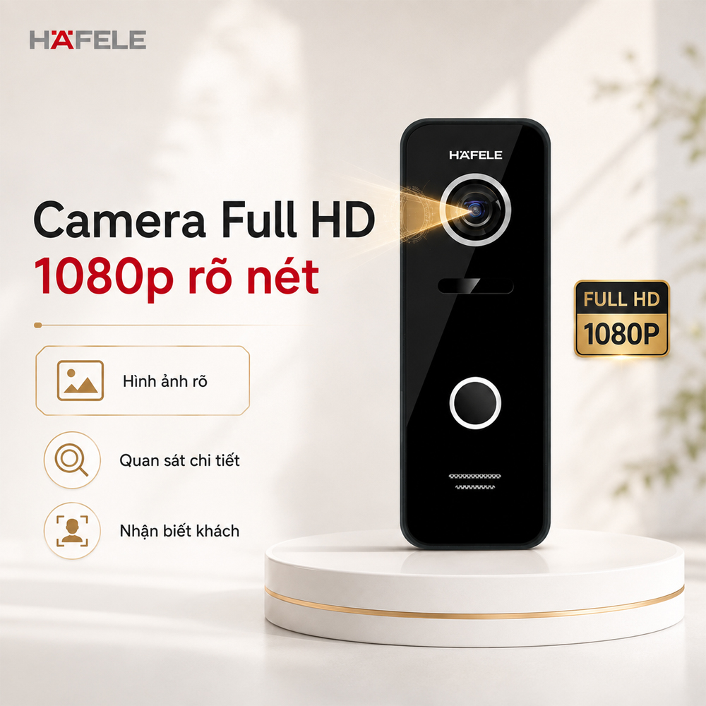 Camera Full HD 1080p trên chuông cửa Häfele SVD-700HD 959.23.096