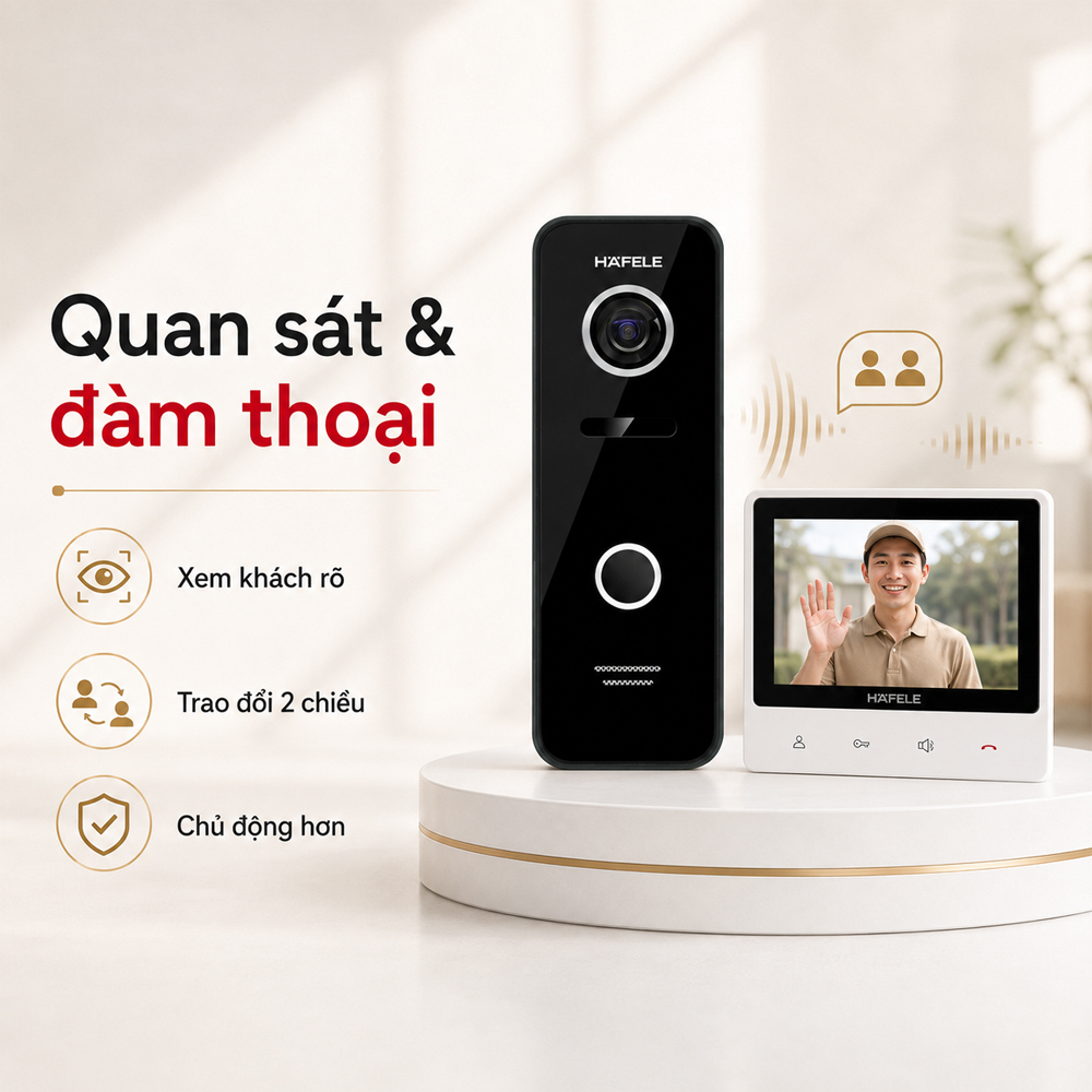 Quan sát và đàm thoại qua màn hình trong nhà với Häfele SVD-700HD