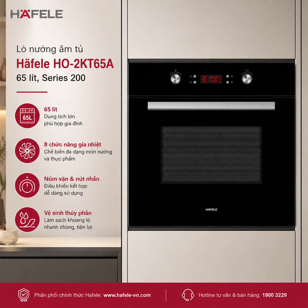 Lò nướng âm tủ Häfele HO-2KT65A 65 lít Series 200
