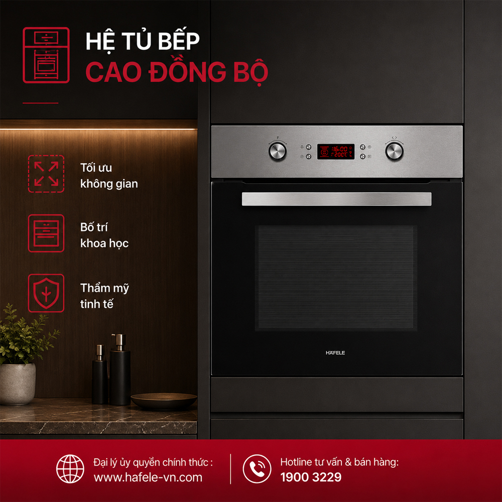 Häfele HO-4KT70A lắp âm trong hệ tủ bếp cao