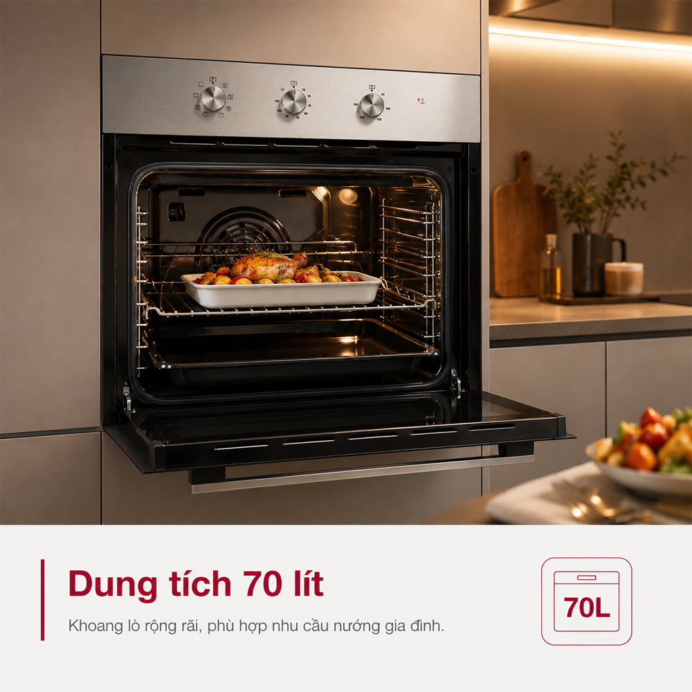 Khoang lò Häfele HO-4K70A dung tích 70 lít