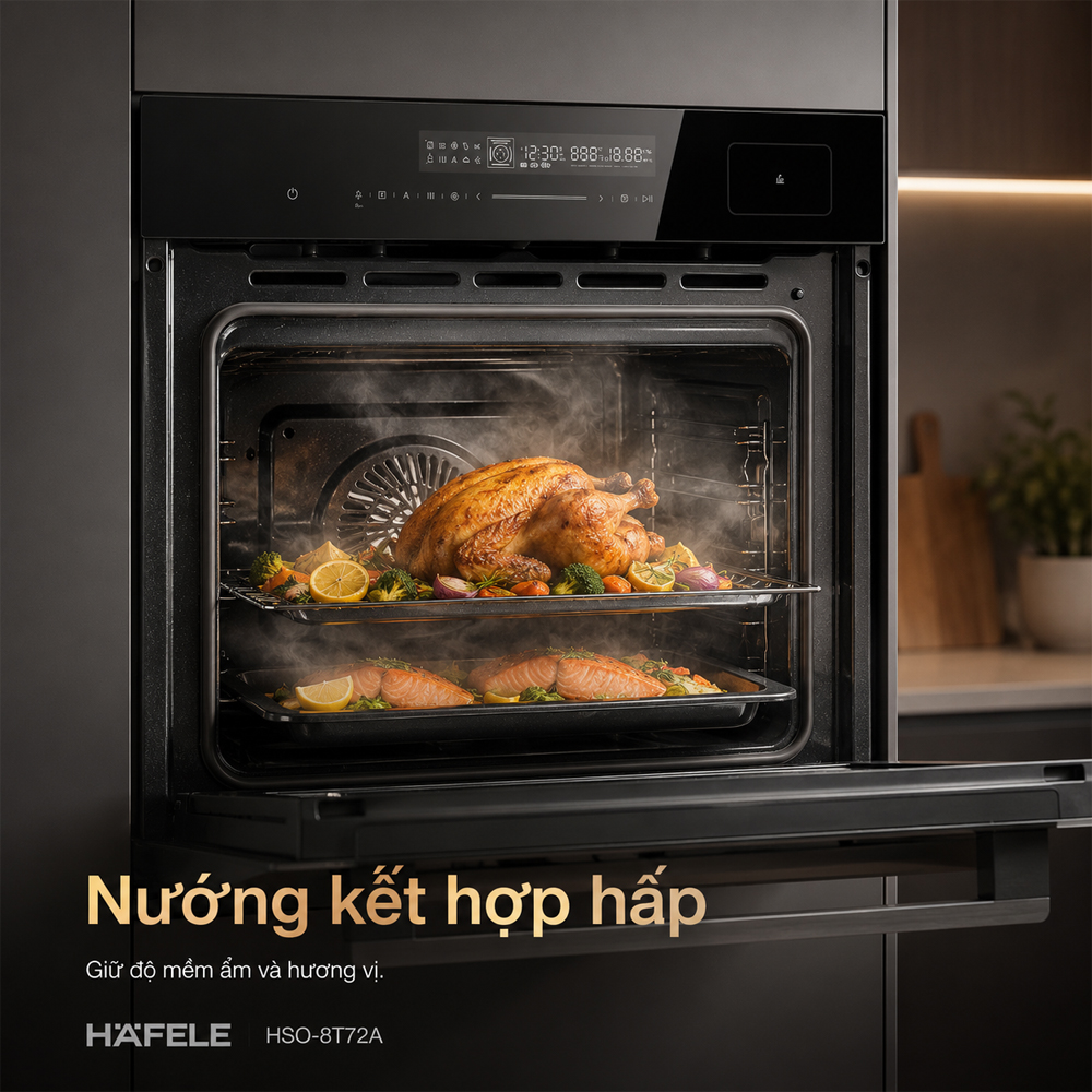 Chức năng nướng kết hợp hấp của Häfele HSO-8T72A
