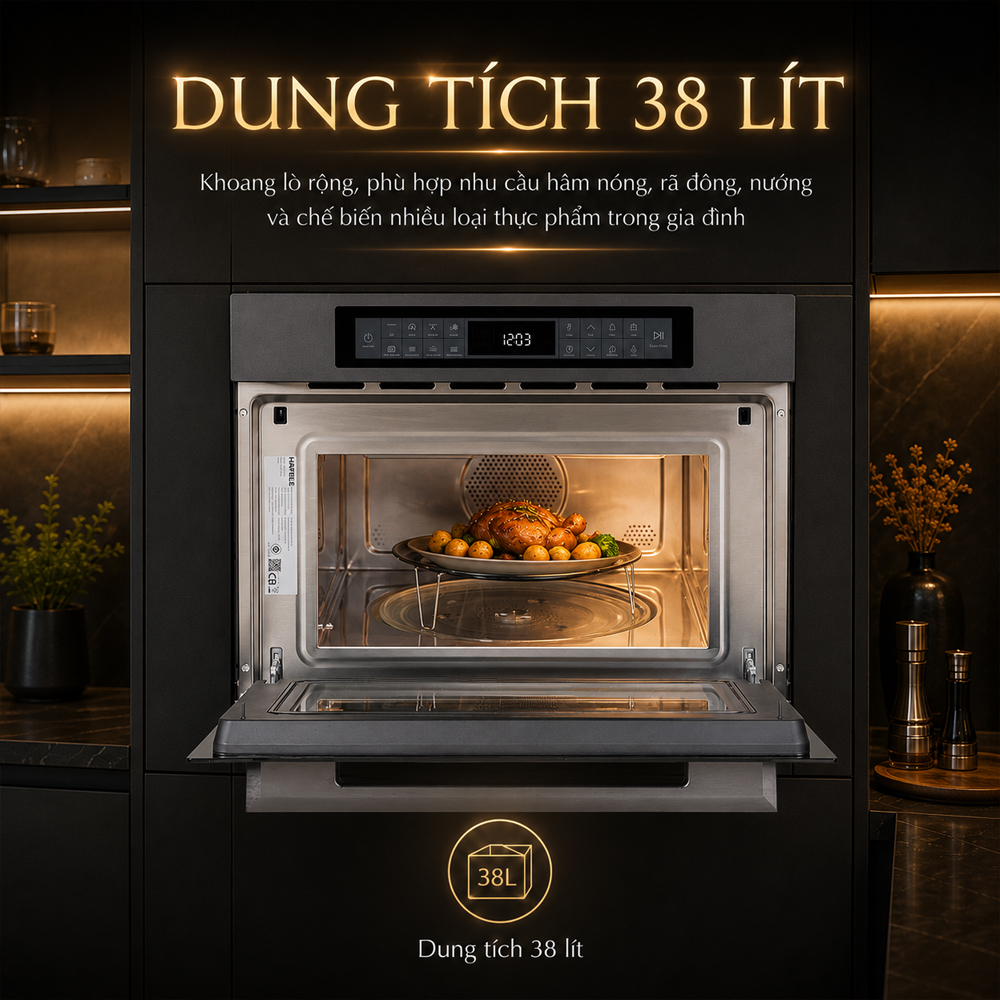 Khoang lò vi sóng Häfele HC-MWO381B dung tích 38 lít