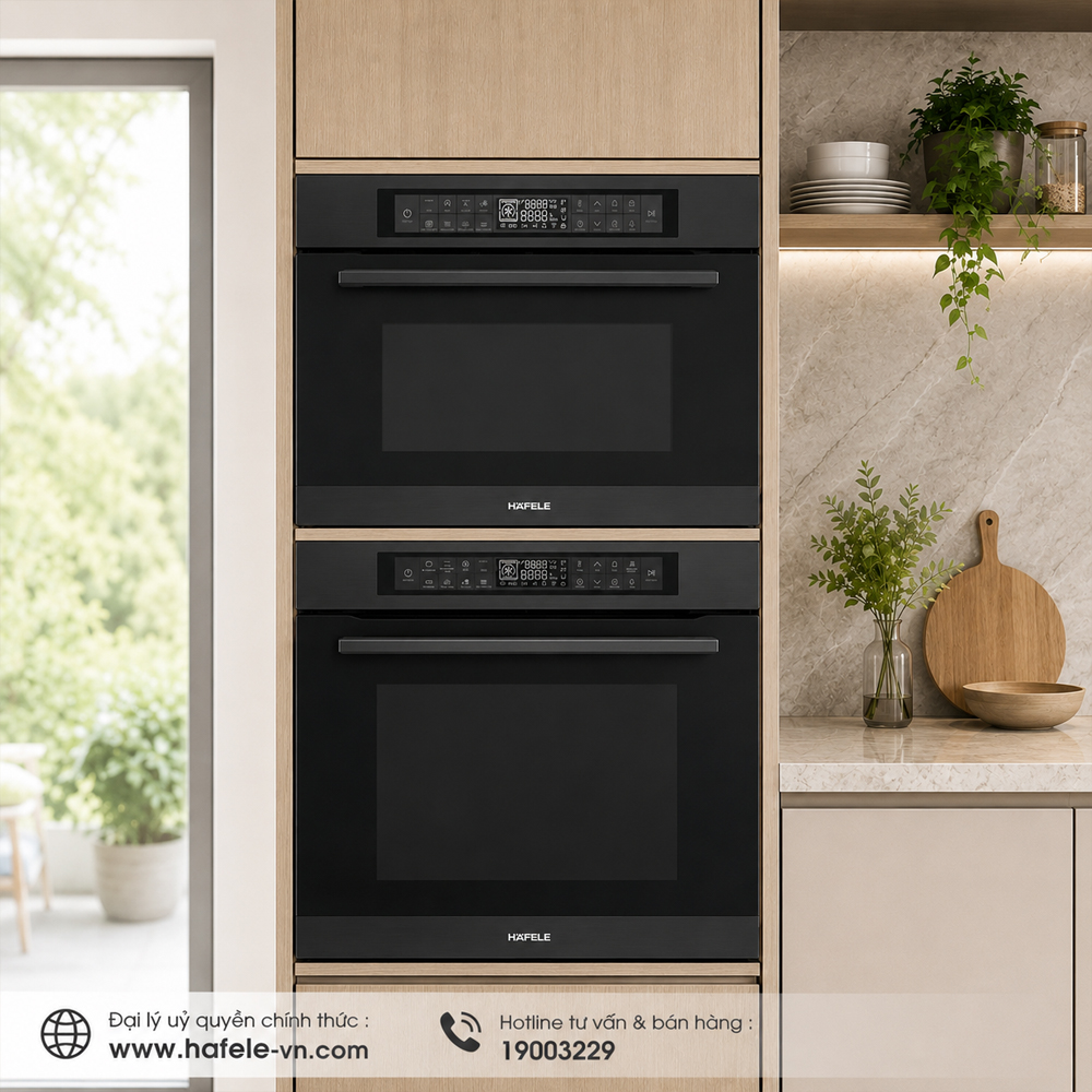 Lò vi sóng kết hợp nướng Häfele HC-MWO381B trong bếp cần tối ưu mặt bàn