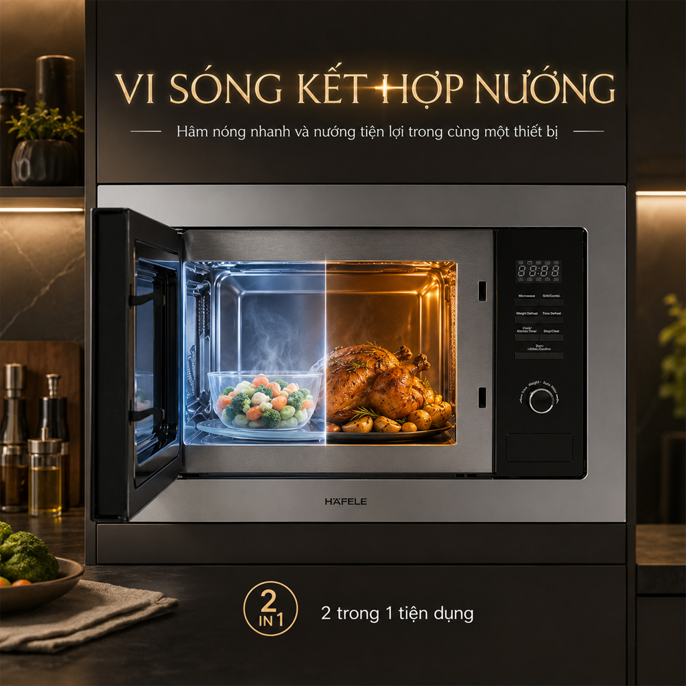 Chức năng vi sóng kết hợp nướng trên Häfele HM-B38A