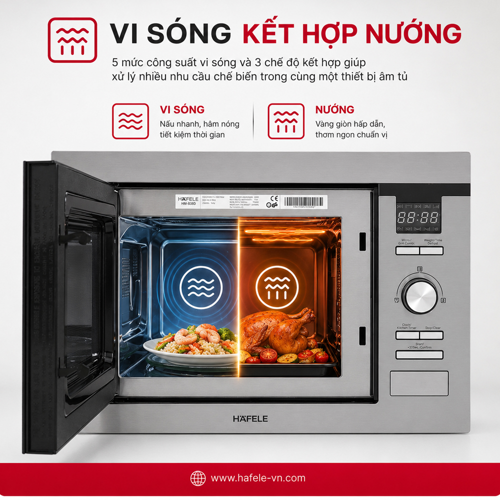 Chức năng vi sóng kết hợp nướng trên Häfele HM-B38D