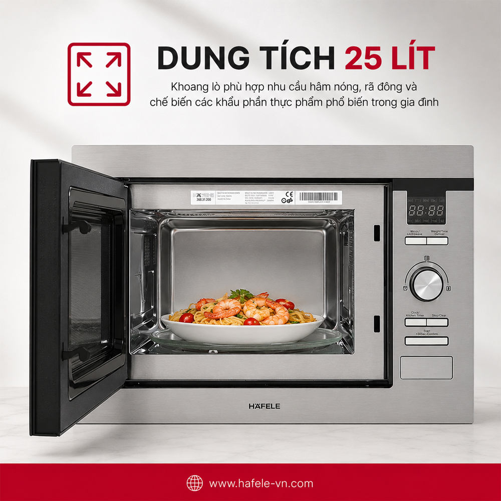 Khoang lò vi sóng Häfele HM-B38D dung tích 25 lít
