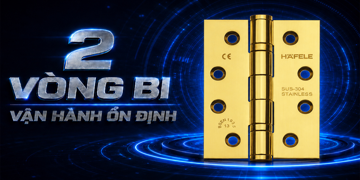 Cấu tạo 2 vòng bi và trục cố định của bản lề Häfele 926.98.048