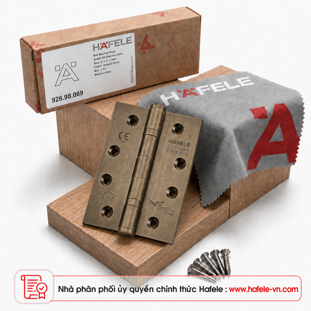 Bản lề lá 2 vòng bi 120kg Häfele 926.98.069 màu đồng rêu