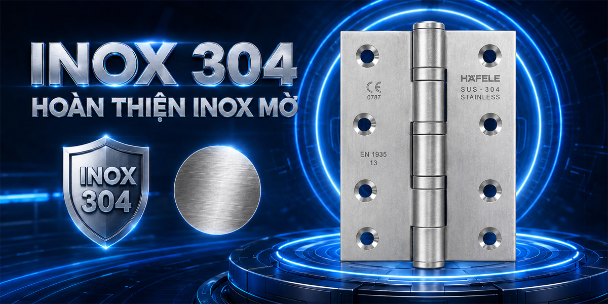 Inox 304 mờ kích thước 127 x 89 x 3 mm của bản lề Häfele 926.98.130
