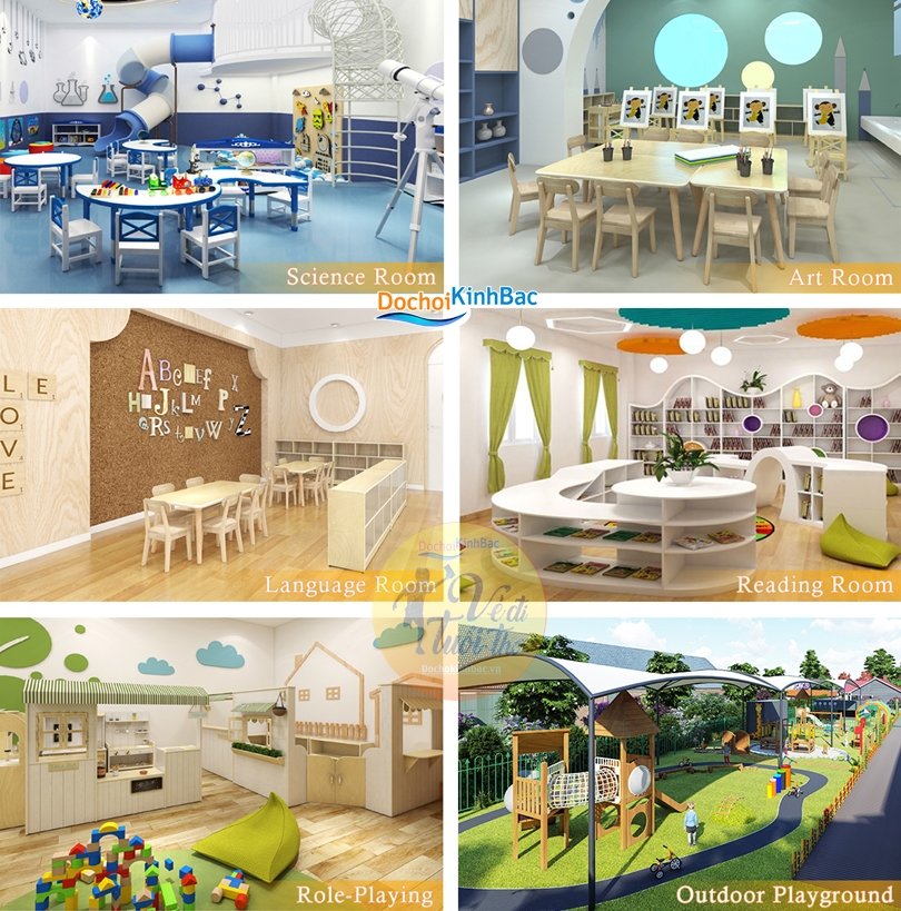 Cách trang trí, thiết kế góc học tập và vui chơi cũng khác nhau