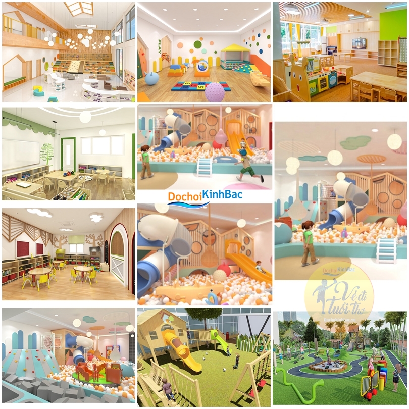 Đồ chơi Kinh bắc thiết kế thi công trọn gói nội thất trường mầm non, phù hợp với mục đích sử dụng của nhà đầu tư.