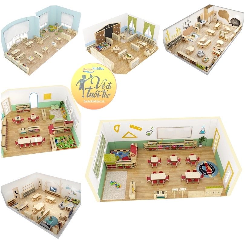 Hình ảnh thiết kế mô hình trường mầm non hiện đại