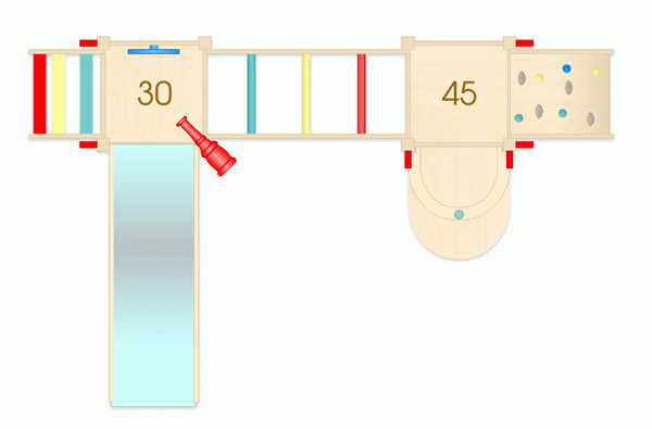 Cầu trượt liên hoàn gỗ mầm non 02