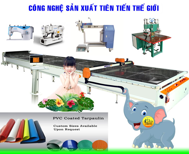 Ảnh công nghệ sản xuất bạt nhựa PVC tarpaulin chống cháy