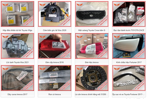 Một số sản phẩm tại Phụ Tùng Ô Tô Hữu Hạnh