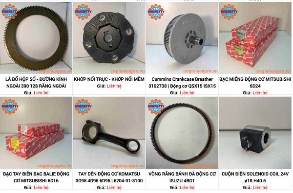 Một số sản phẩm đang bán tại Cơ Giới Sài Gòn